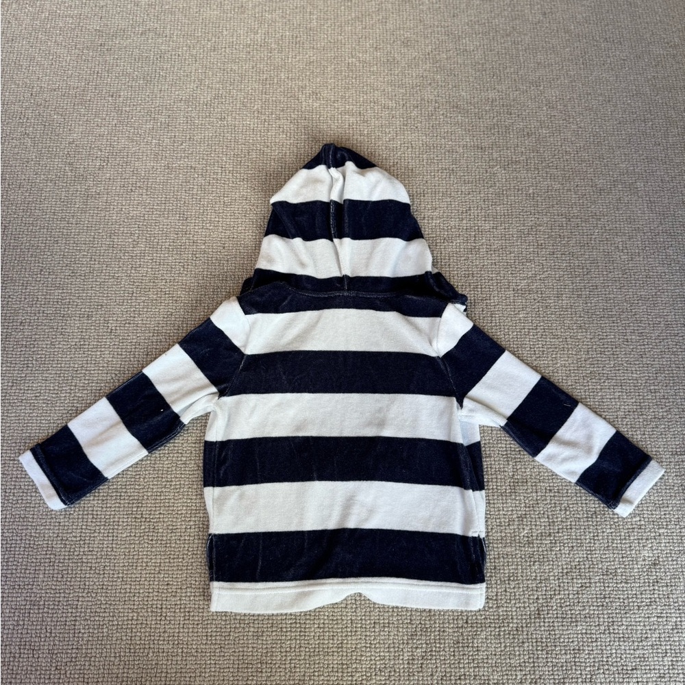 Cat & Jack Terry Cloth Navy Blue & White Striped Beach Cover Up (Size 4T) - Picture 4 of 4